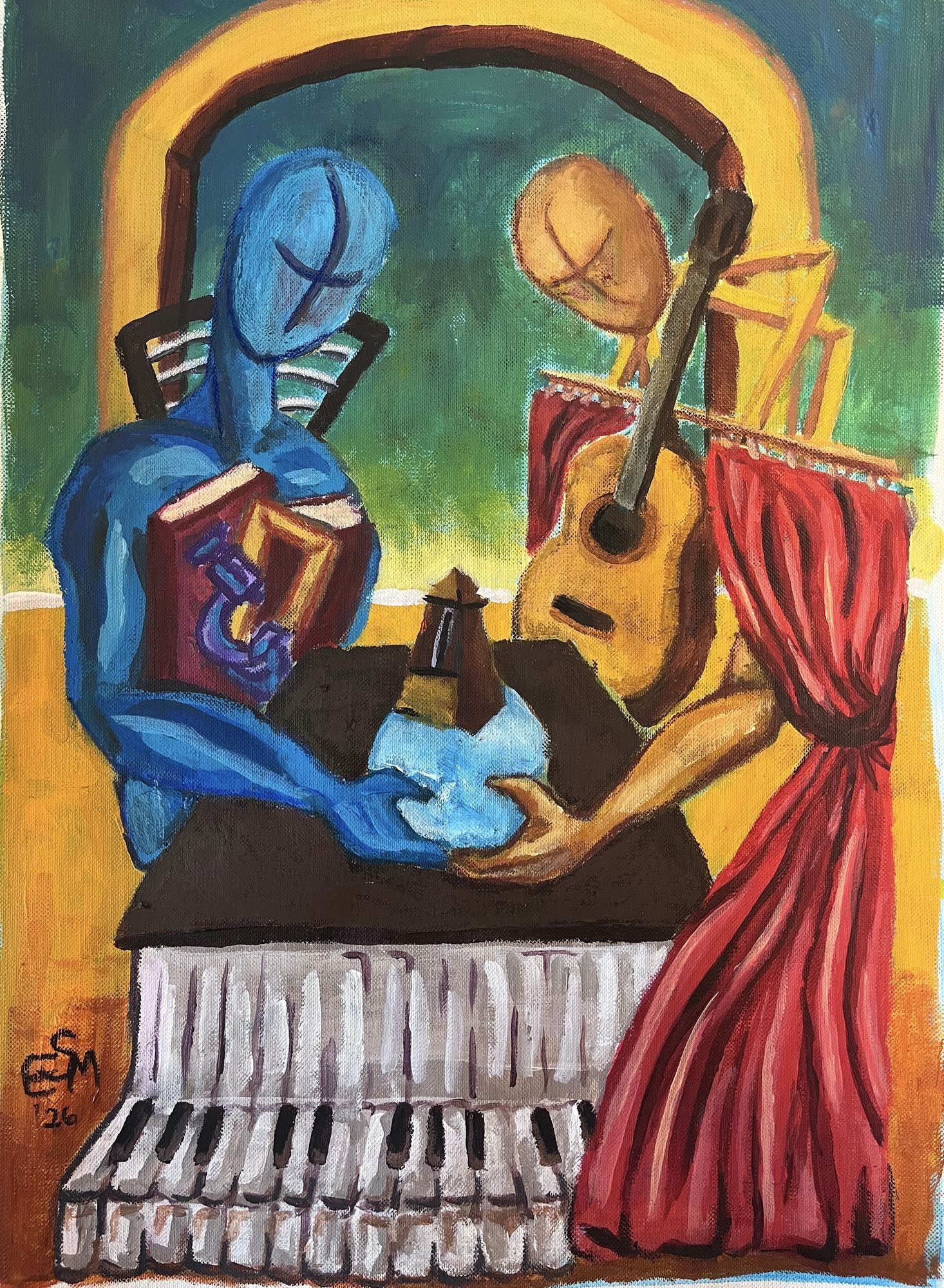 The painting commissioned for Composing Villagers 1